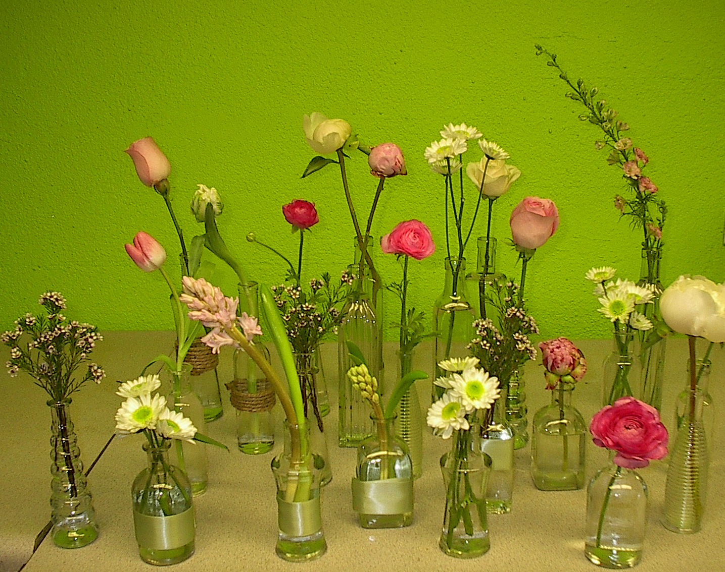 Vintage vases, single flower simplicity